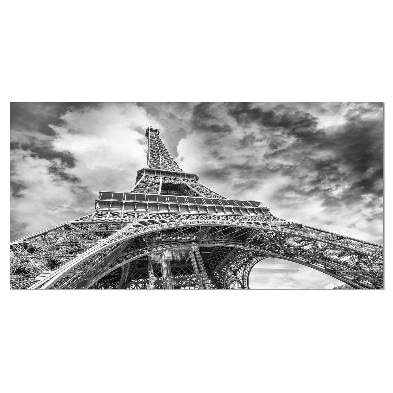 Designart - Black and White View of Paris Paris Eiffel Tower - Cityscape Canvas Print